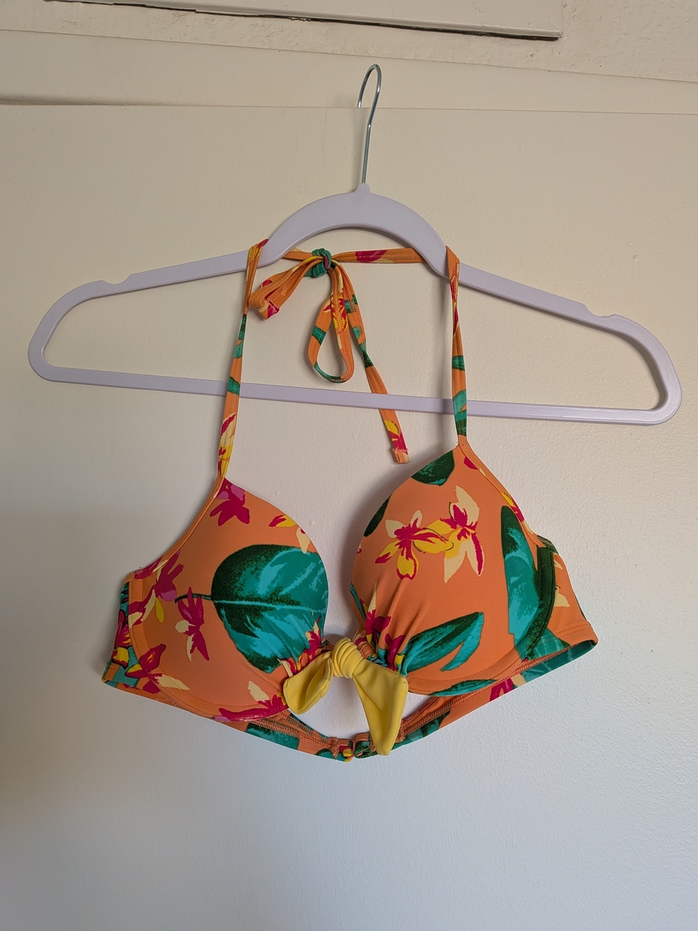 aerie Floral Push-Up Bikini Top with Tie Neck - 34C